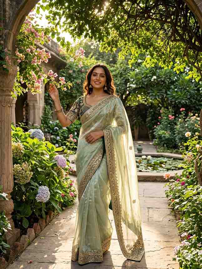Kc 2118 Frendy Satin Sequence Worked Party Wear Saree Collection