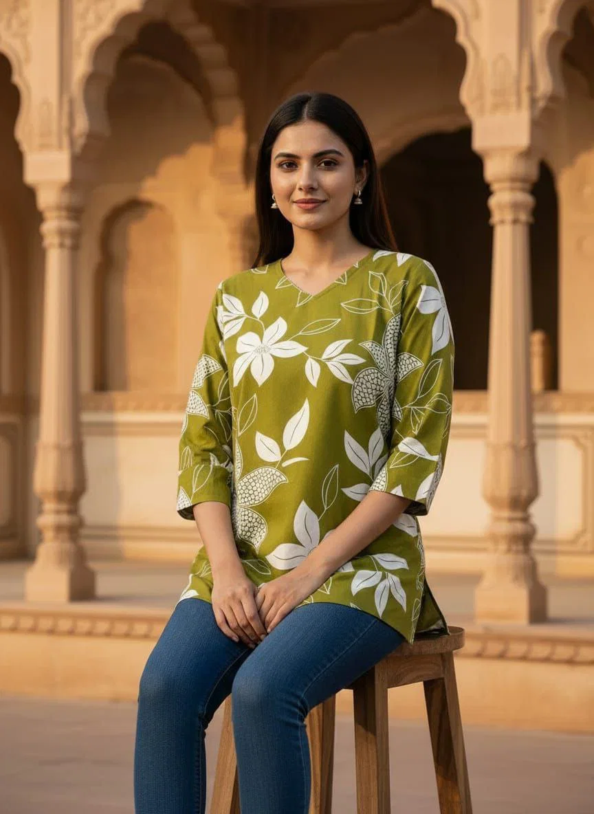 Yd 64 Simmar Rayon Printed Fancy Short Top Collection