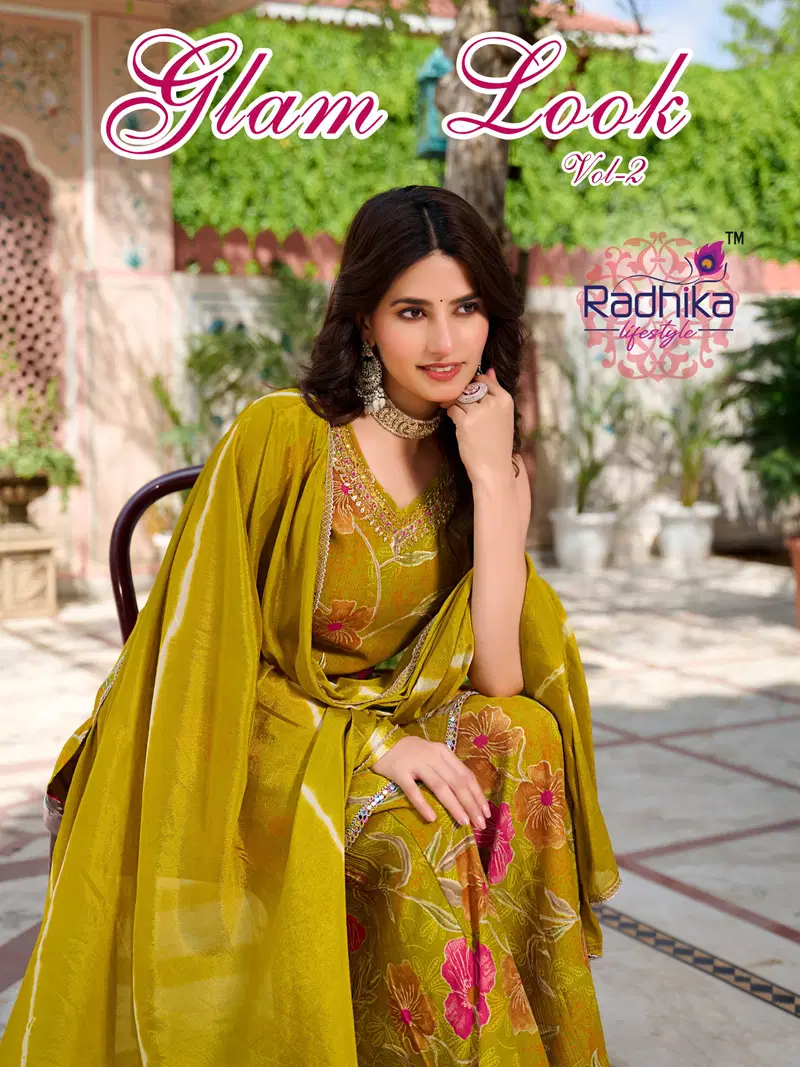 Radhika Glam Look Vol 2 Milano Silk Kurti With Bottom Dupatta