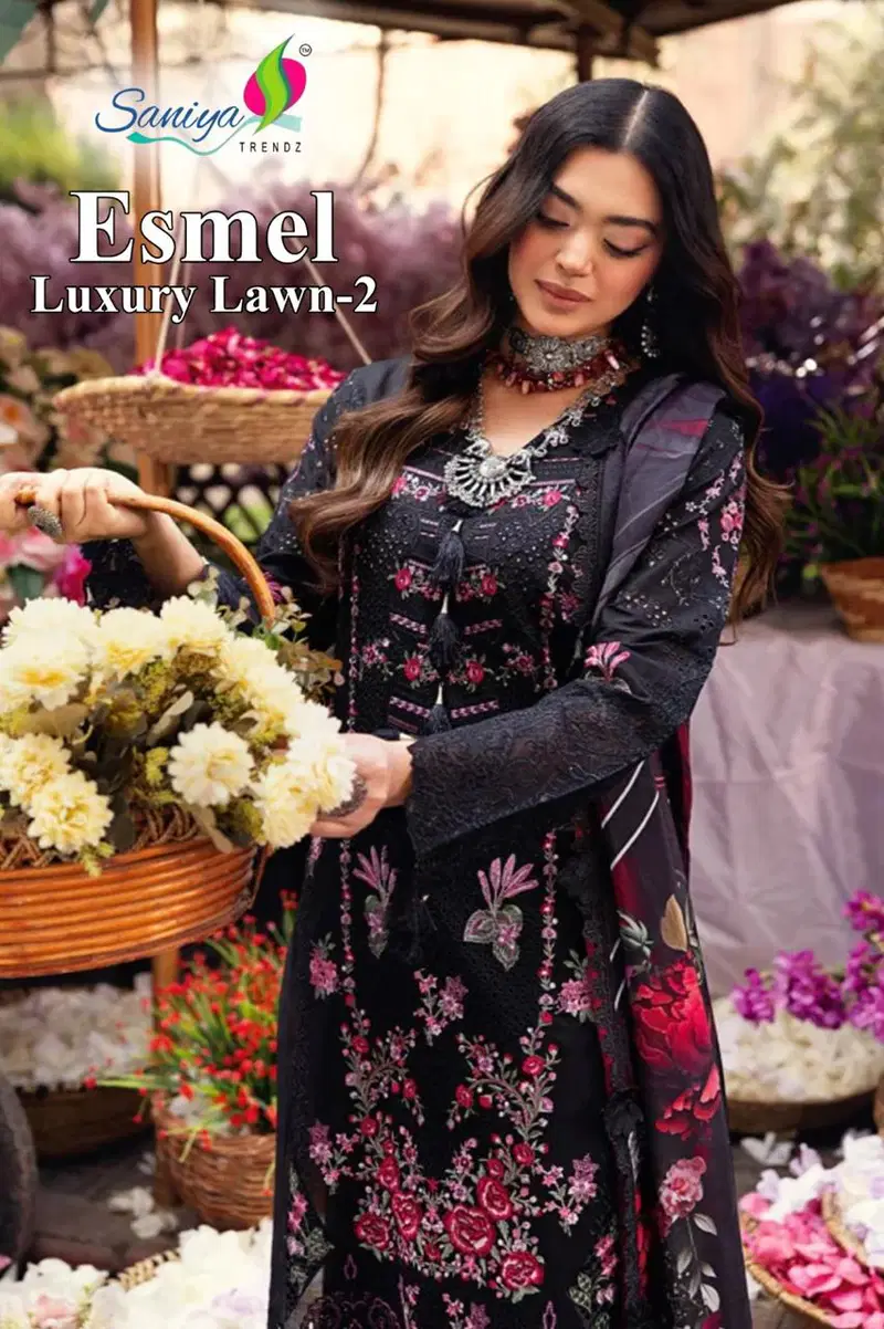Saniya Esmel Luxury Lawn Vol 2 Cotton Embroidered Salwar Kameez