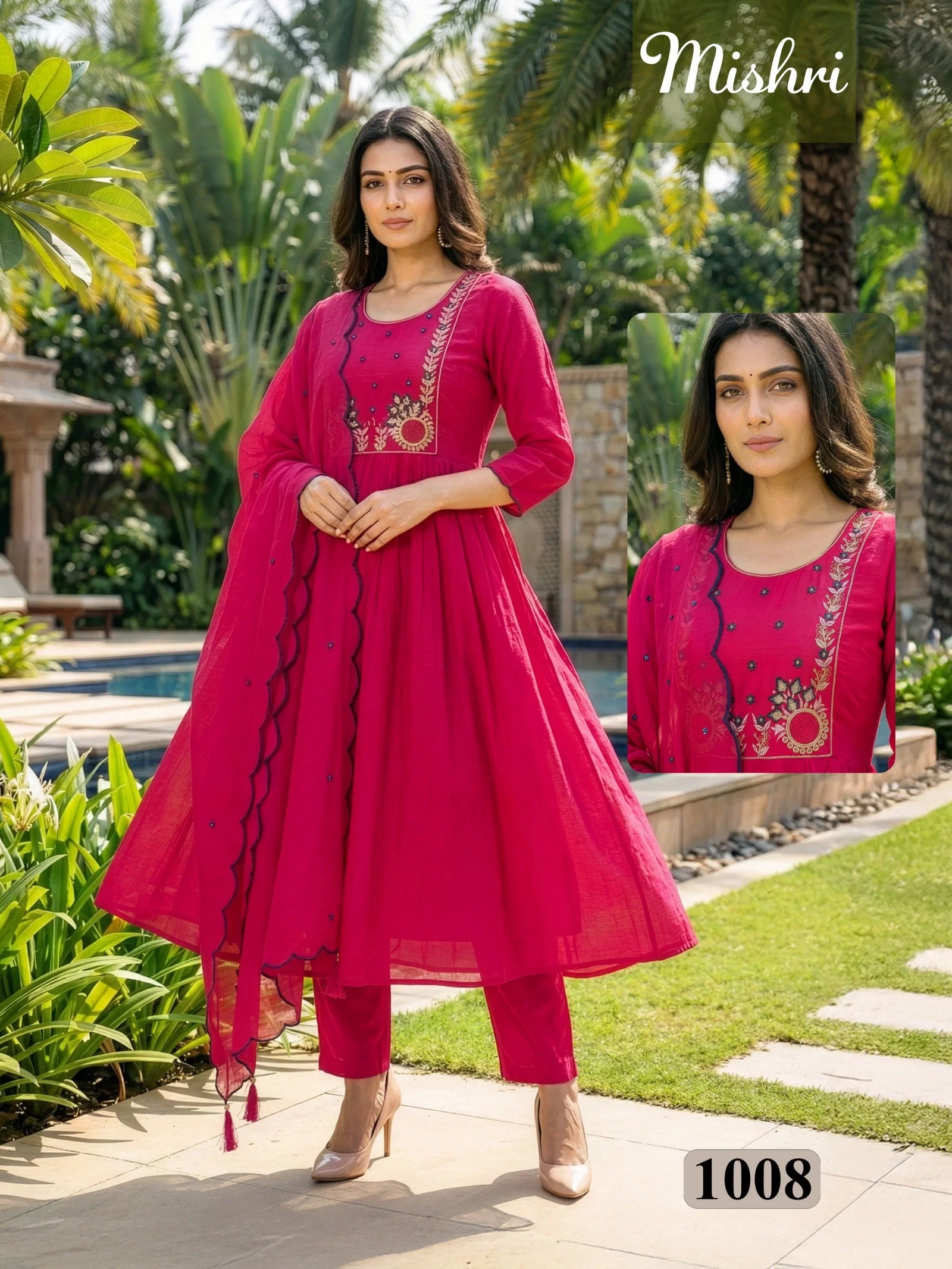 Dnp Mishri Vol 2 Mal Chanderi Top Bottom With Dupatta Set