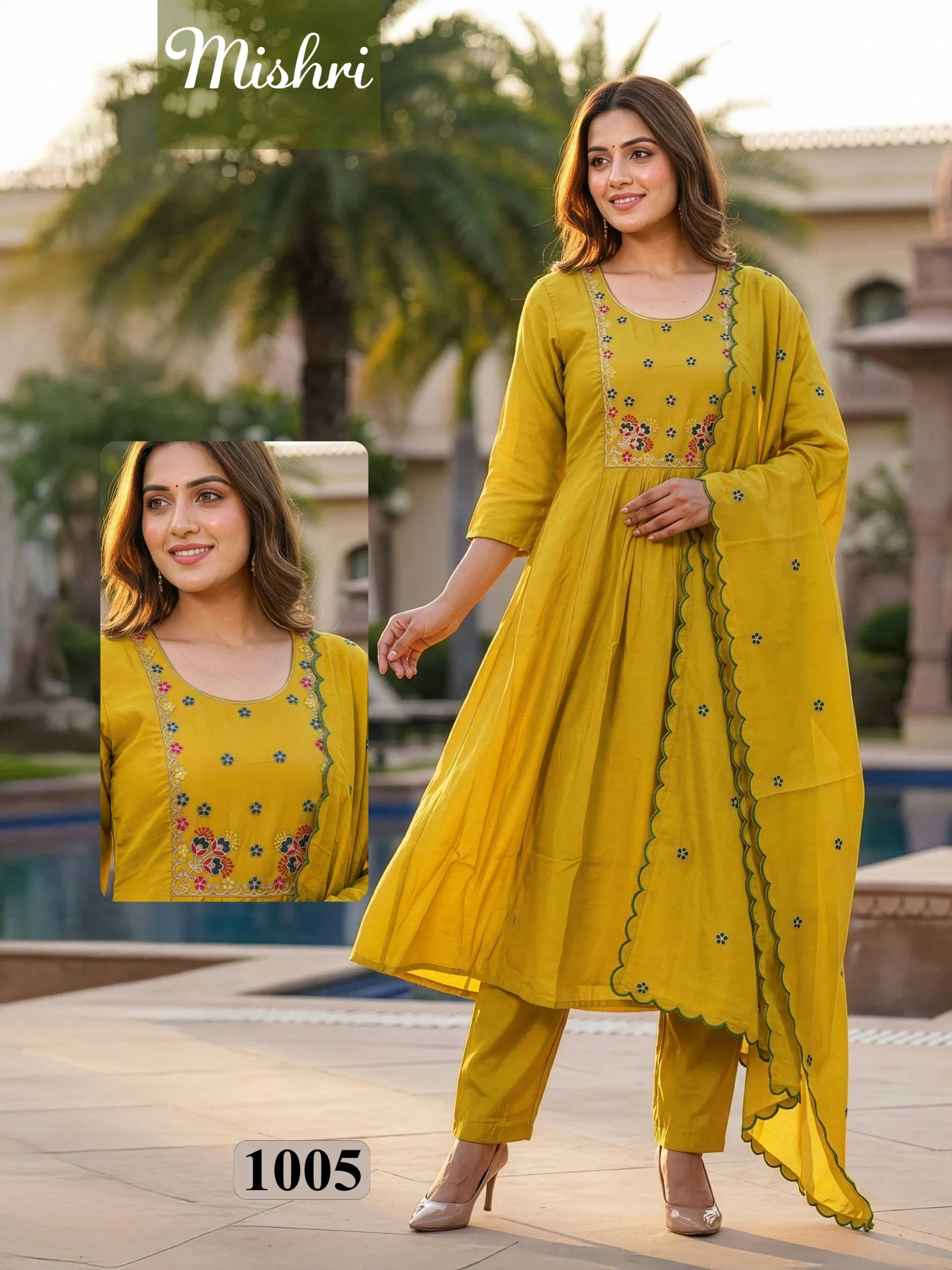 Dnp Mishri Vol 2 Mal Chanderi Top Bottom With Dupatta Set