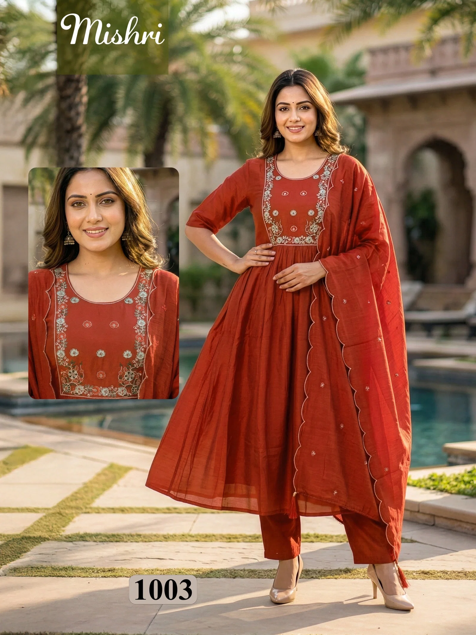 Dnp Mishri Vol 2 Mal Chanderi Top Bottom With Dupatta Set