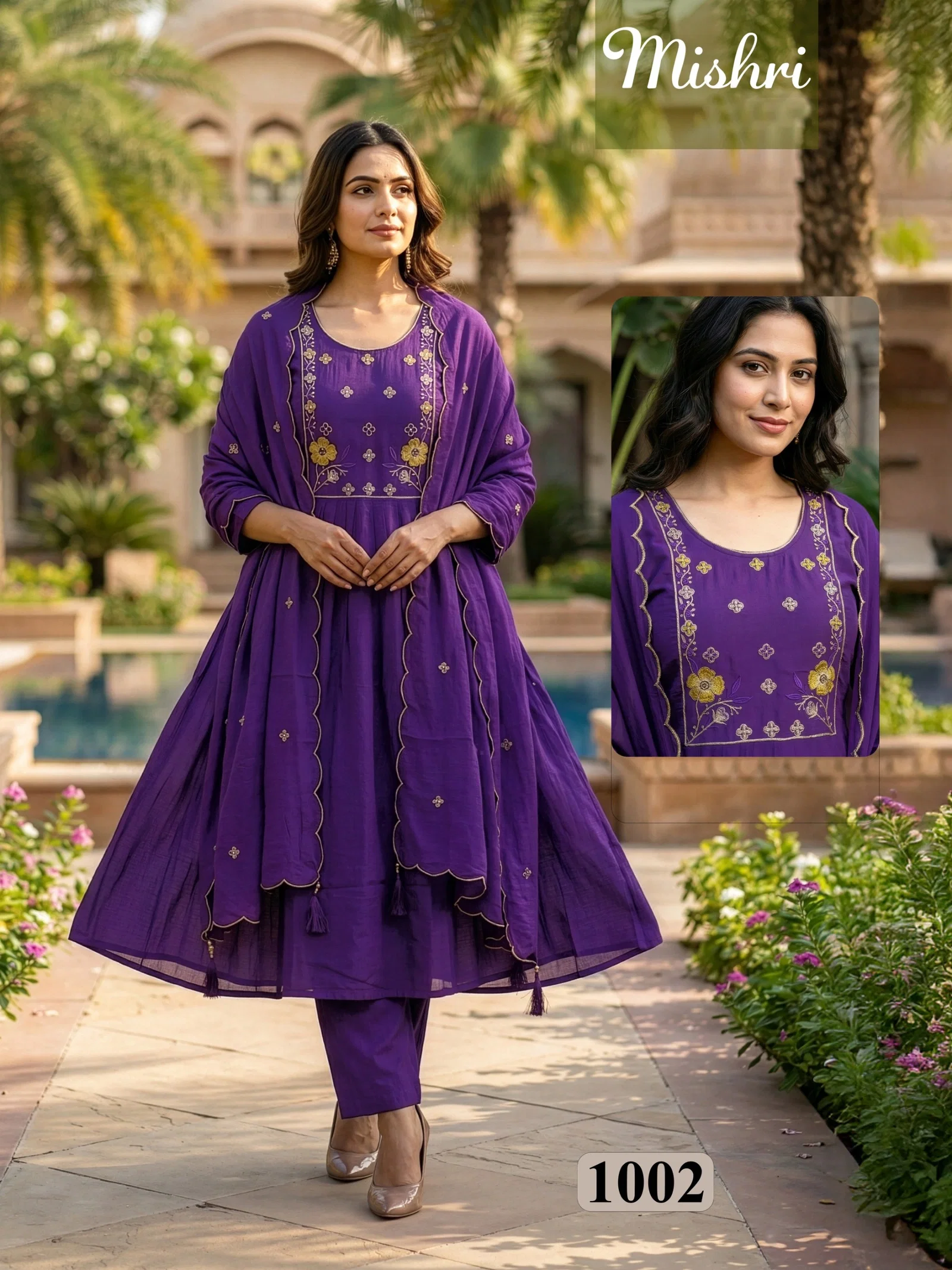 Dnp Mishri Vol 2 Mal Chanderi Top Bottom With Dupatta Set