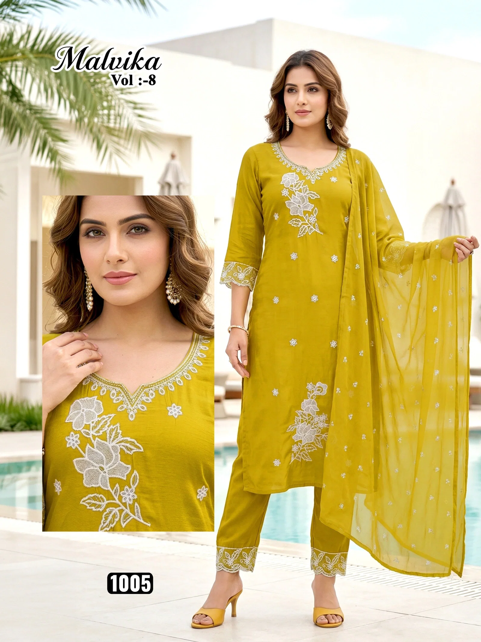 Dnp Malvika 8 Roman Silk Top Bottom With Dupatta