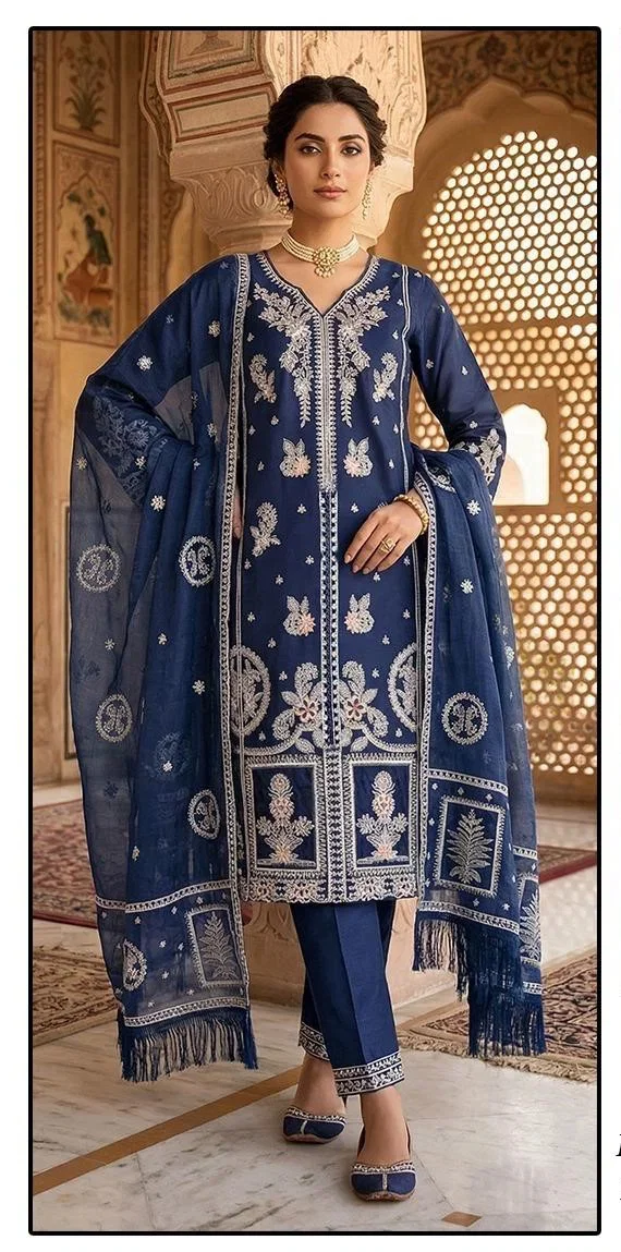 Hoor Tex 686 A To D Crystal Viscose Embroidered Salwar Kameez