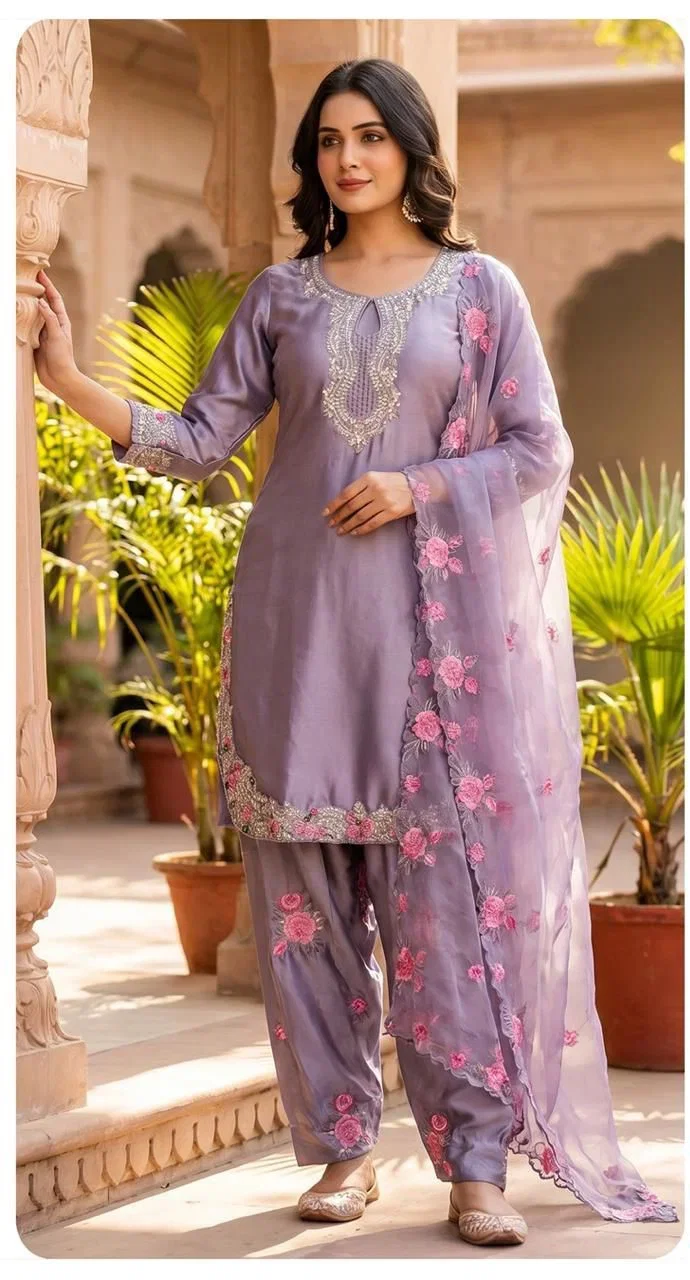 Zorista 10092 I To L Pure Viscose Satin Heavy Embroidered Salwar Kameez