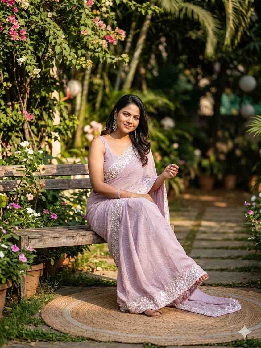 Kc 813 Georgette Sequence Worked Designer Saree Collection