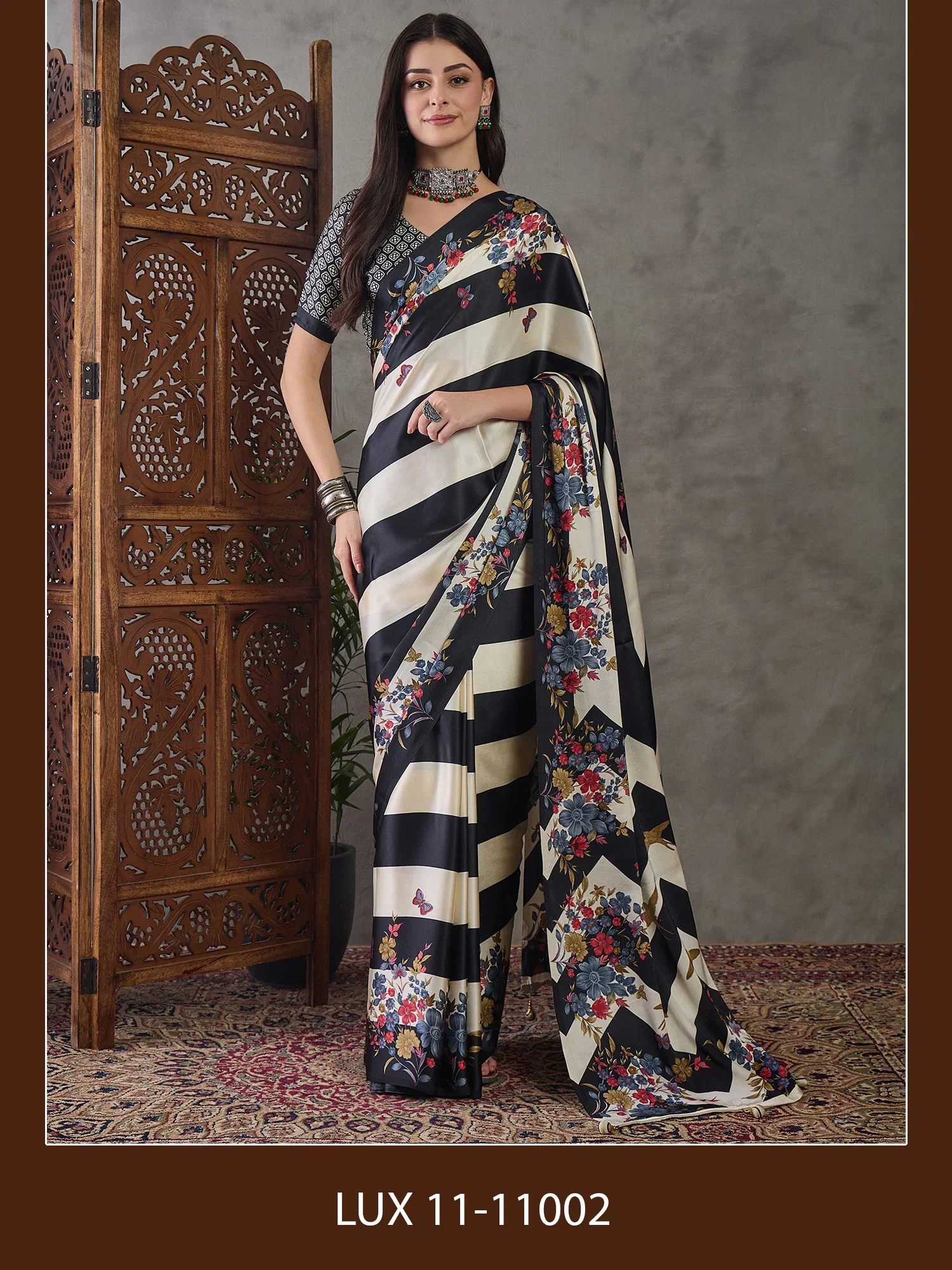 Lux Vol 11 Pure Ajrakh Semi Modal Saree Collection