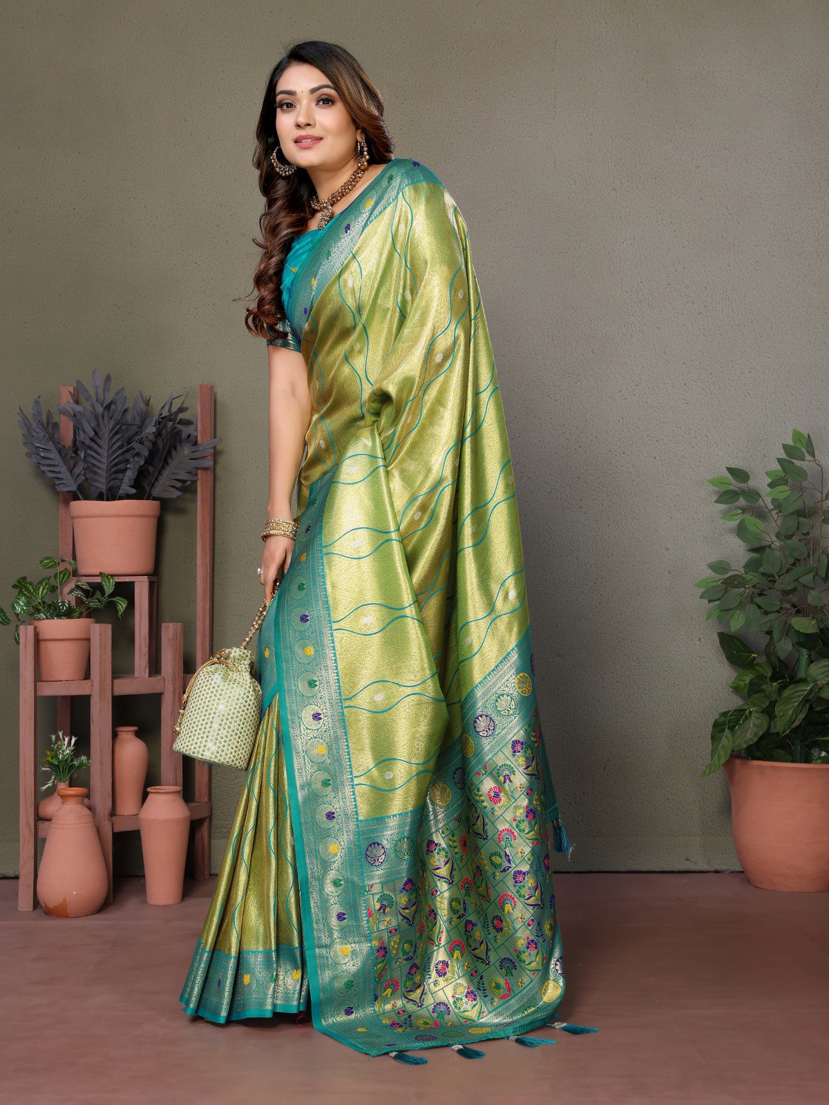 Lekha VC Vasant Pure Banrasi Tissue Silk All Over Leheriya Weaving Saree
