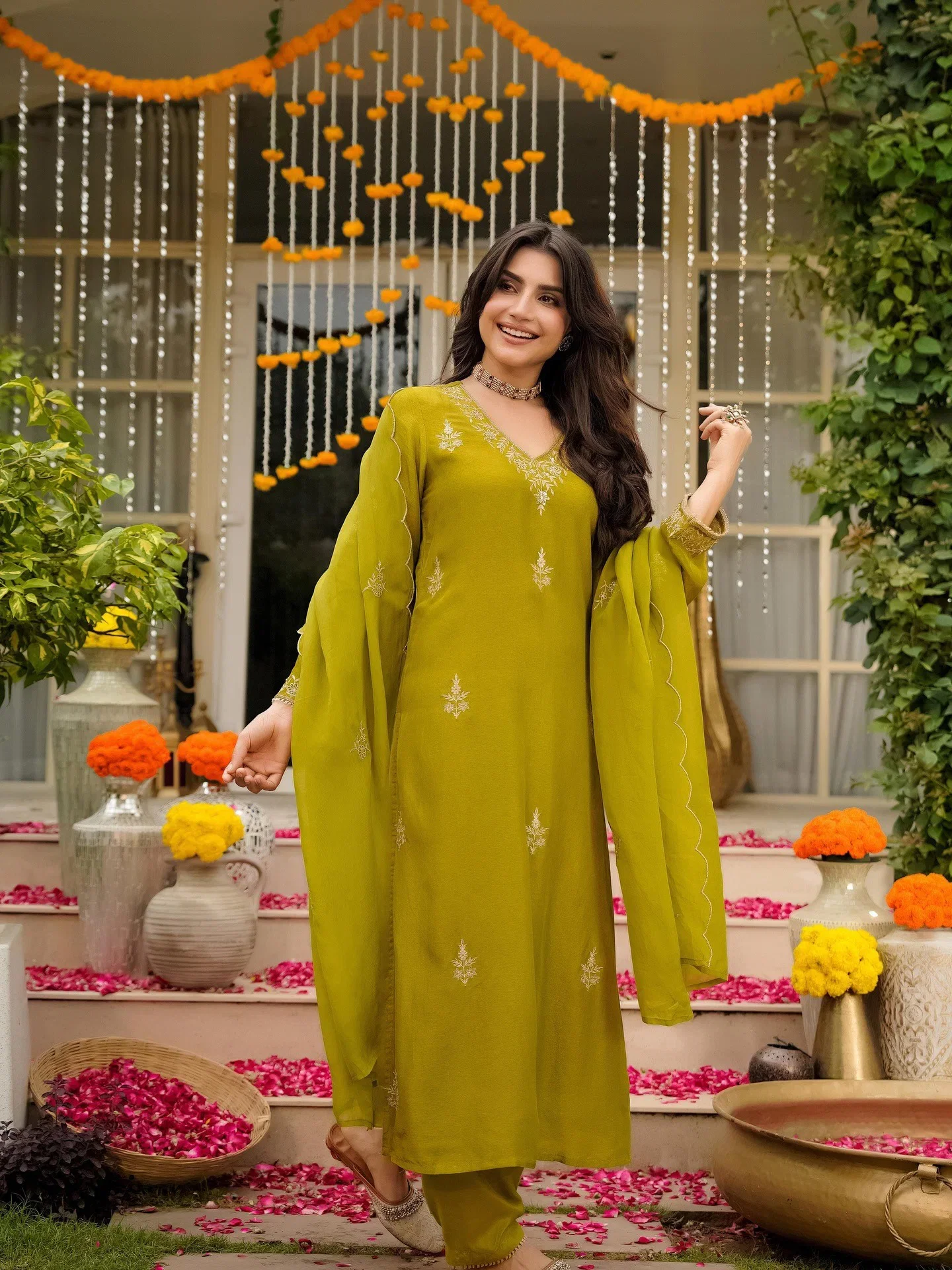 Sahiba Vol 1 Mal Chanderi Embroidery Kurti And Bottom Dupatta