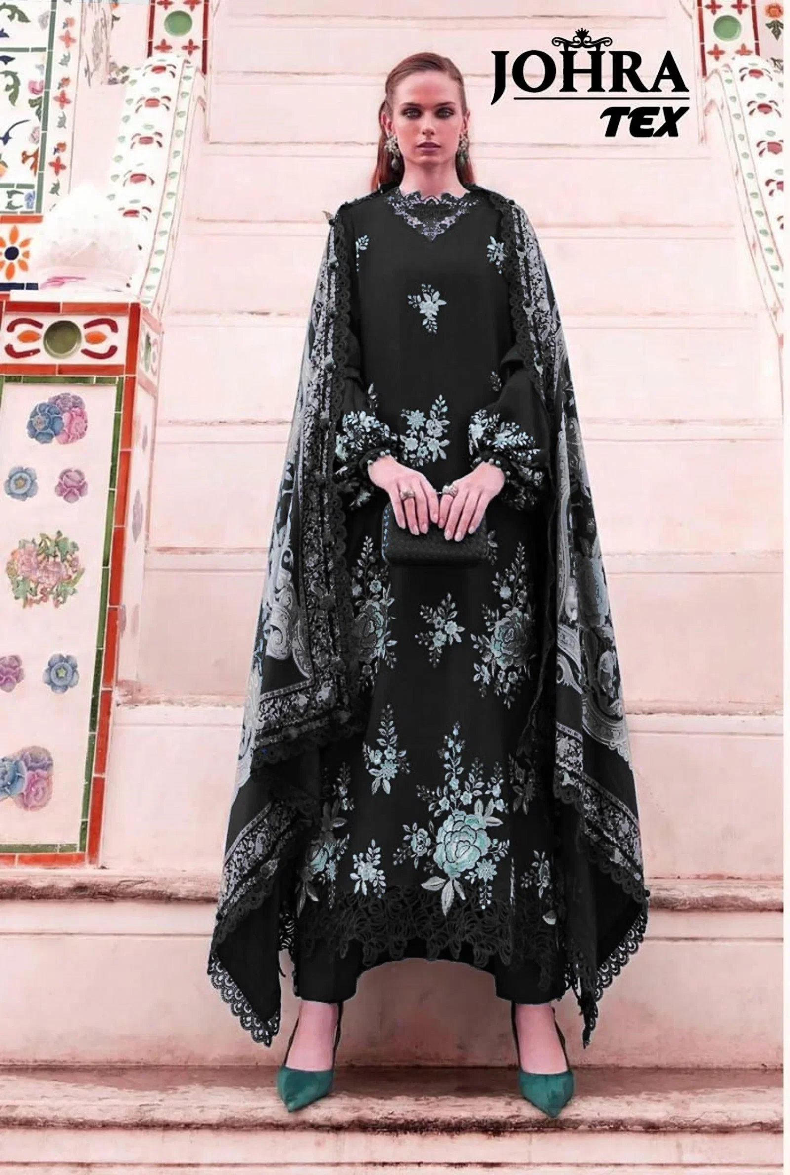 Johra Tex 194 C Rayon Cotton With Embroidered Pakistani Salwar Kameez