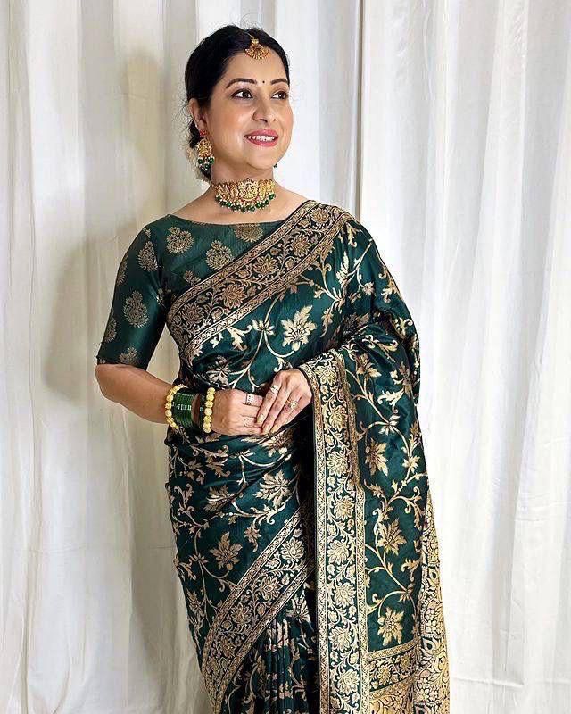 Soft Silk 4077 Lichi Silk Jacquard Work Saree Collection