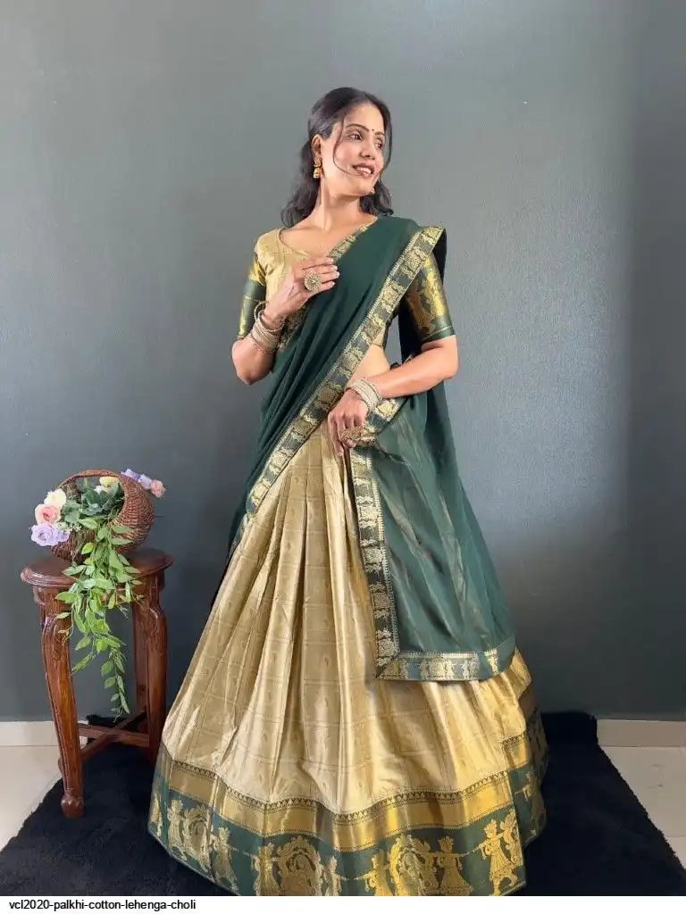 VCL2020 Palkhi Cotton Lehenga Choli