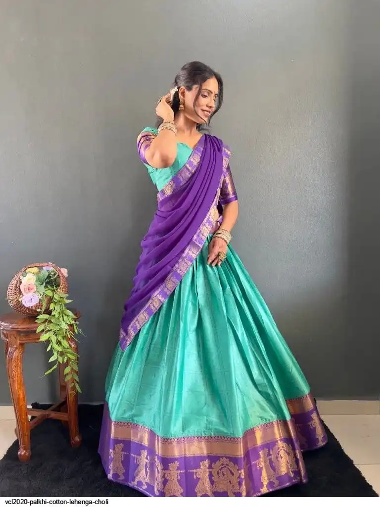 VCL2020 Palkhi Cotton Lehenga Choli