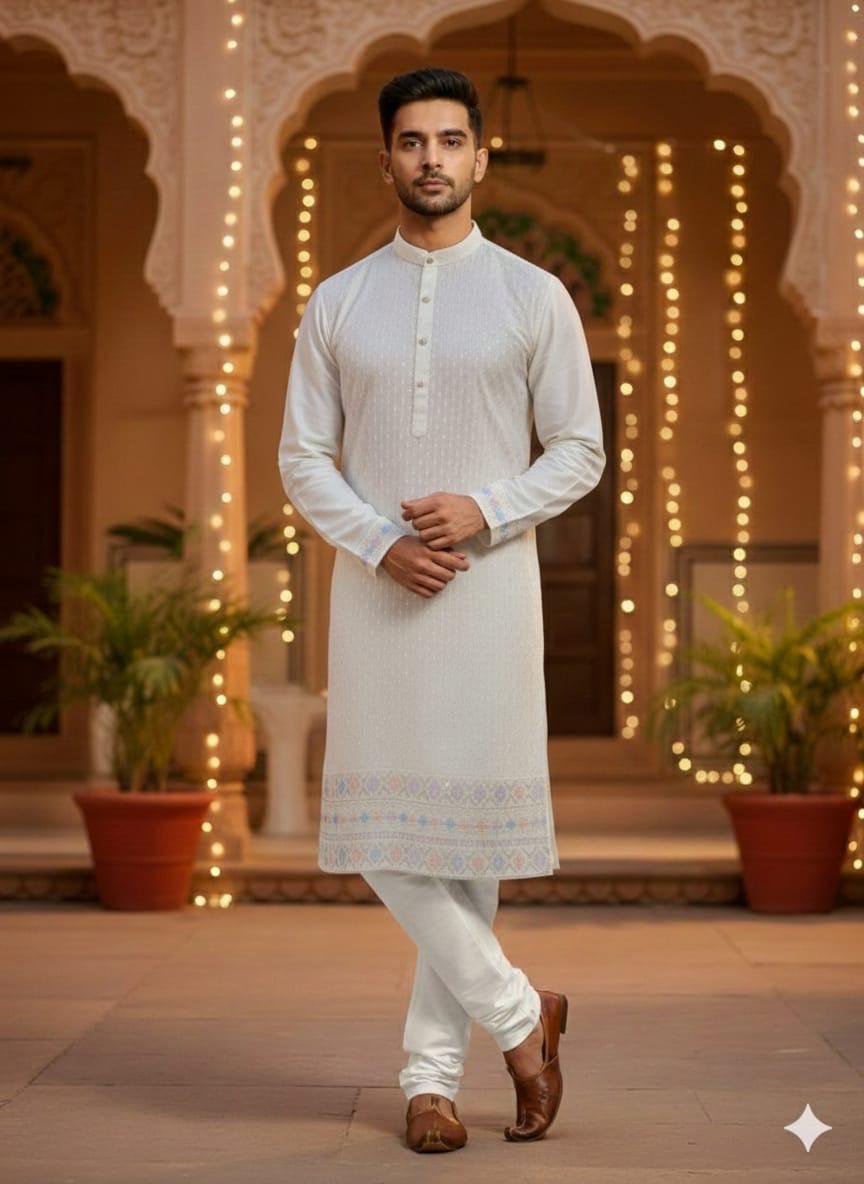 lekha Sal 24 Silk Thread Sequins Work Kurta Pajama