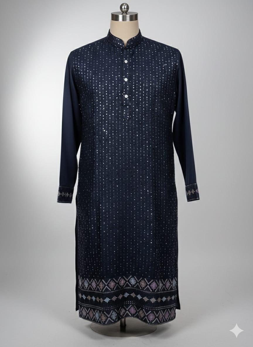 lekha Sal 24 Silk Thread Sequins Work Kurta Pajama