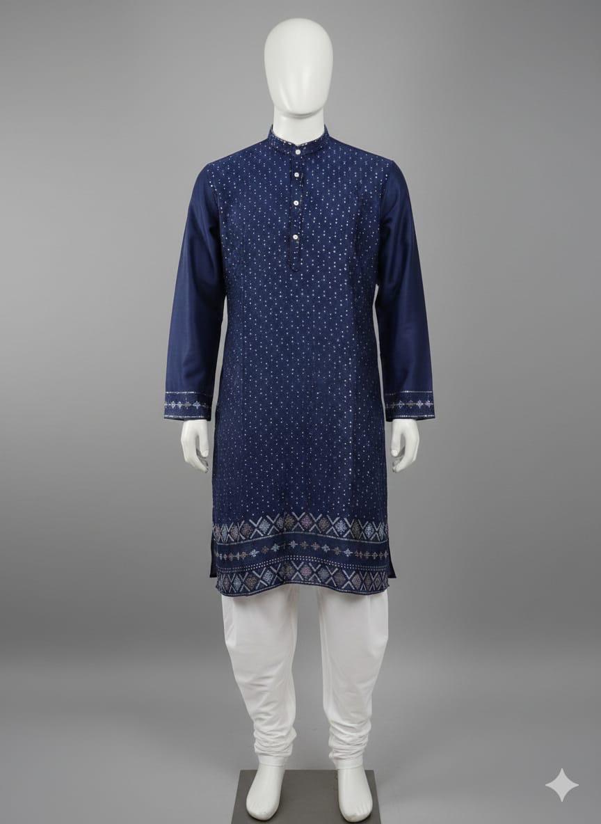 lekha Sal 24 Silk Thread Sequins Work Kurta Pajama