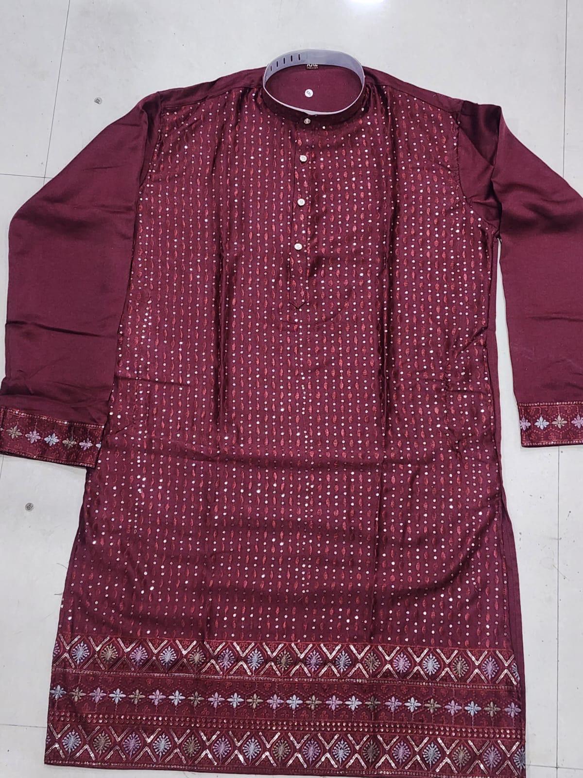 lekha Sal 24 Silk Thread Sequins Work Kurta Pajama