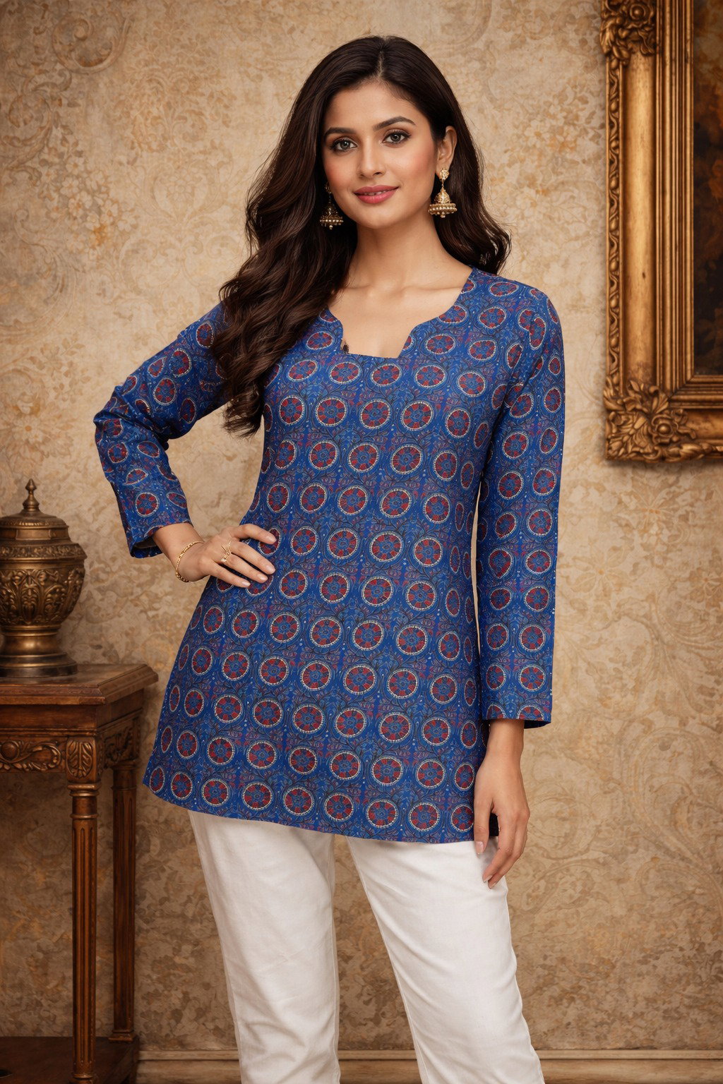 Aawiya RJ 09 Heavy Muslin Digital Printed Tunic Style Top