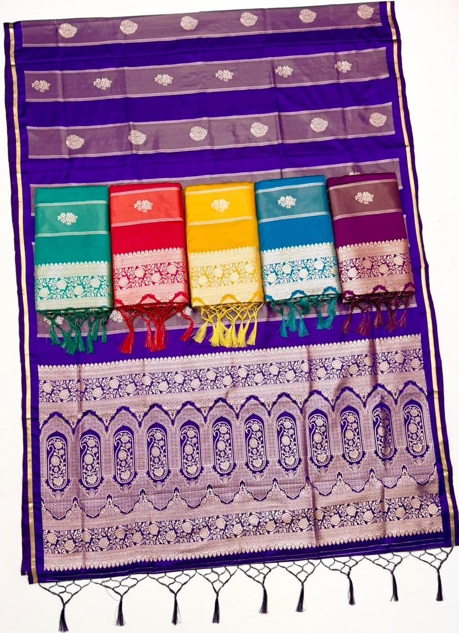 Rajtex Kanthkala Rose Satin Handloom Weaving Silk Saree Collection