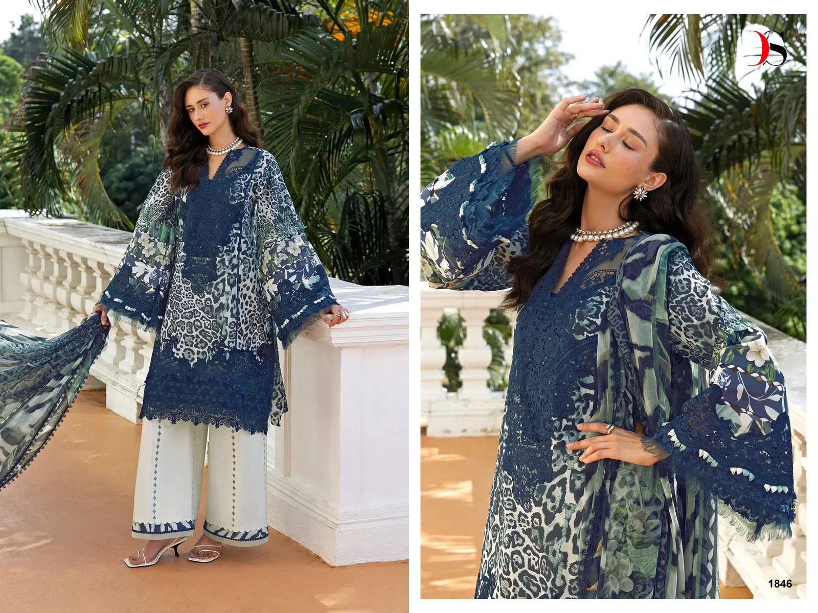 Deepsy Elaf Signature Chiffon Dupatta Cotton Embroidered Salwar Kameez