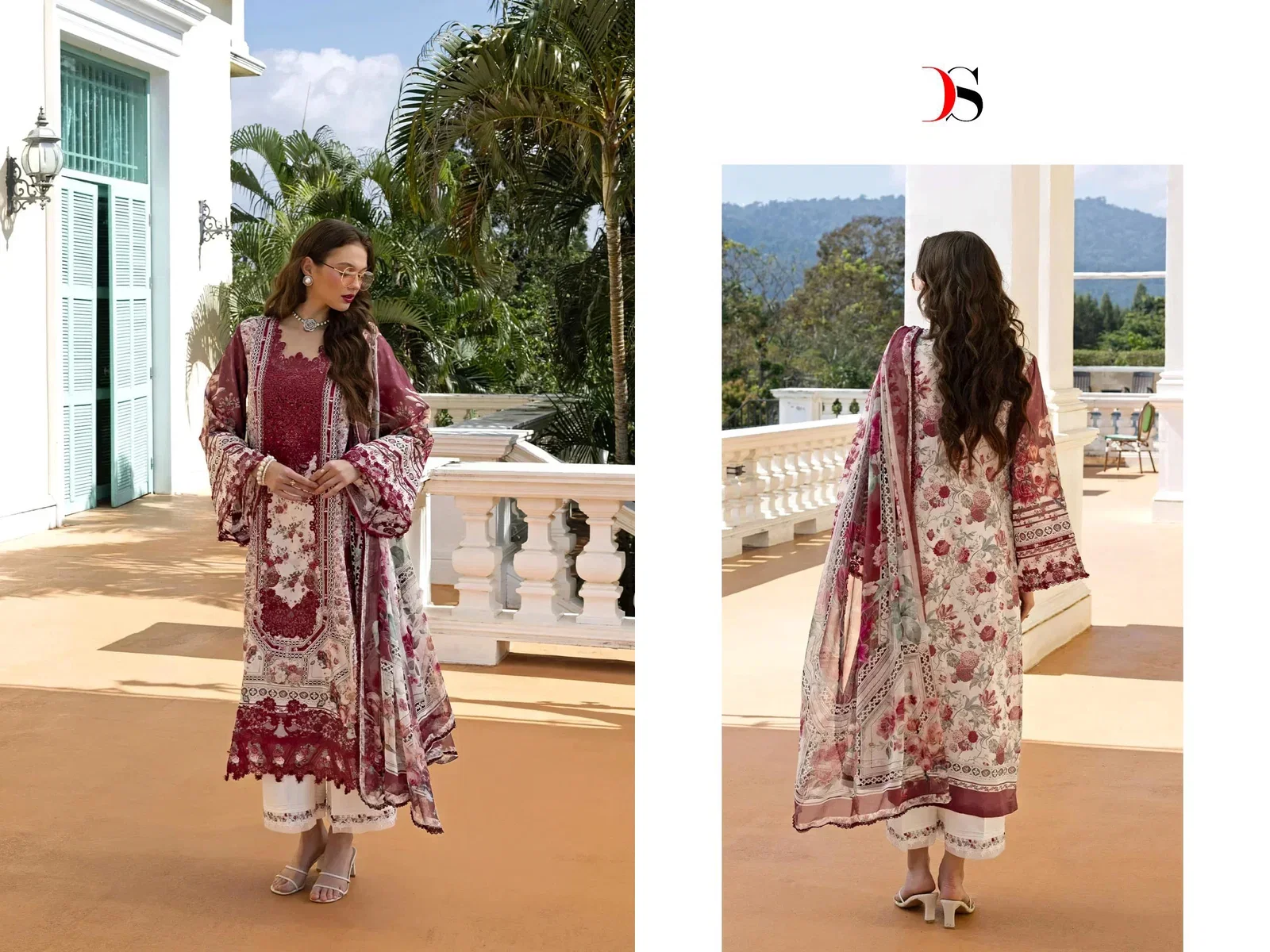 Deepsy Elaf Signature Chiffon Dupatta Cotton Embroidered Salwar Kameez
