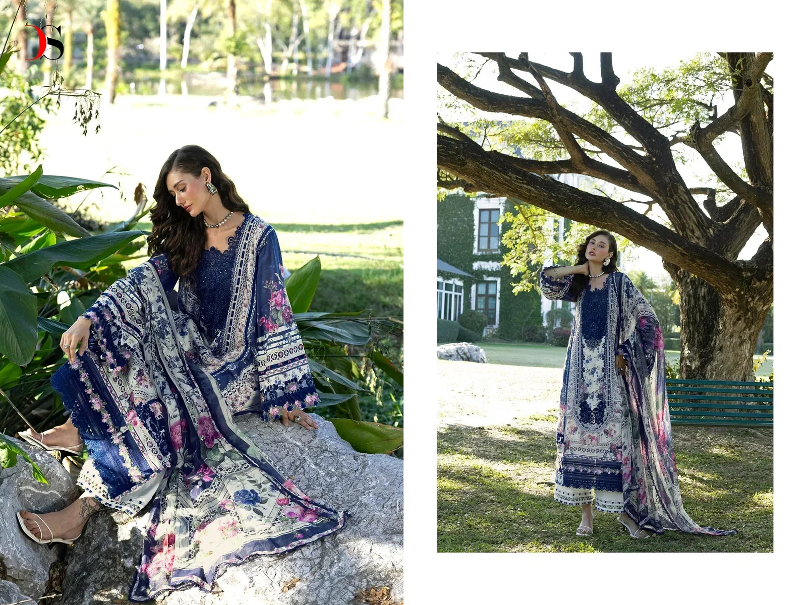 Deepsy Elaf Signature Chiffon Dupatta Cotton Embroidered Salwar Kameez