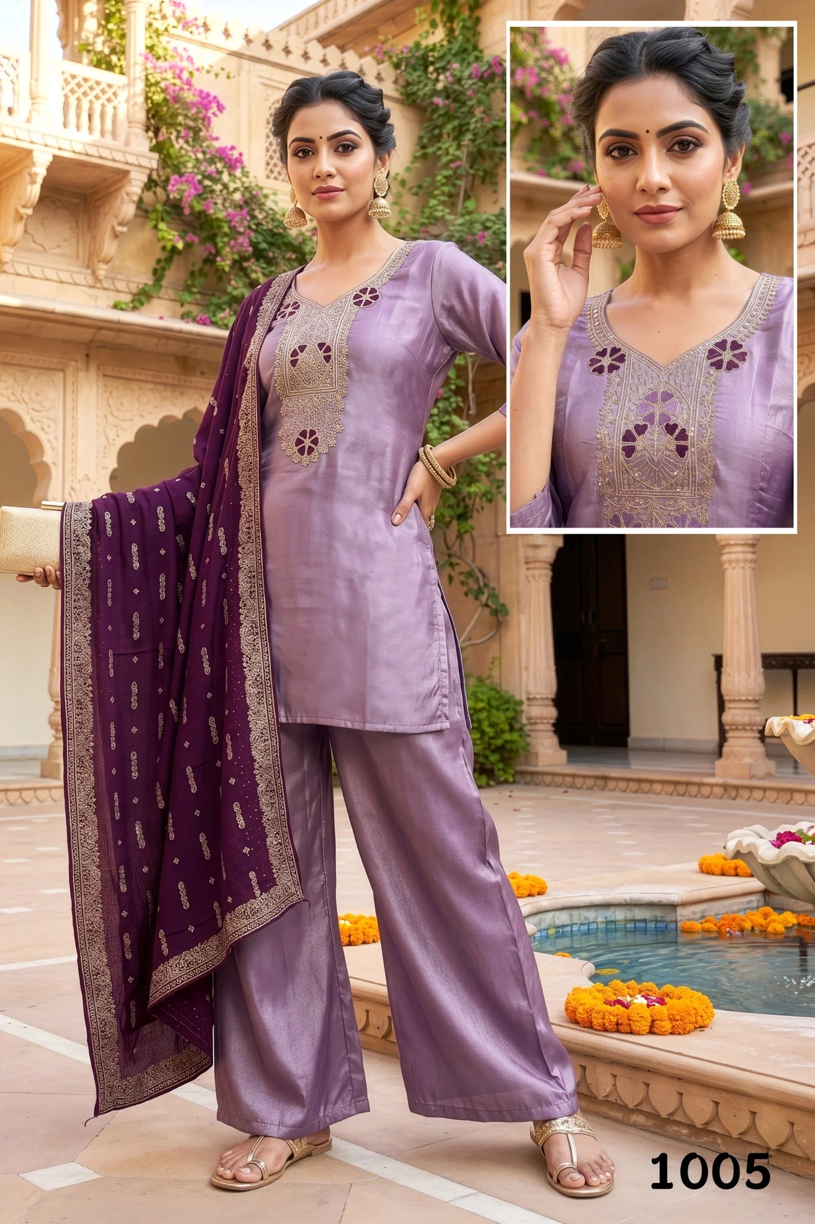 Dnp Glamour Roman Glass Top Bottom With Dupatta