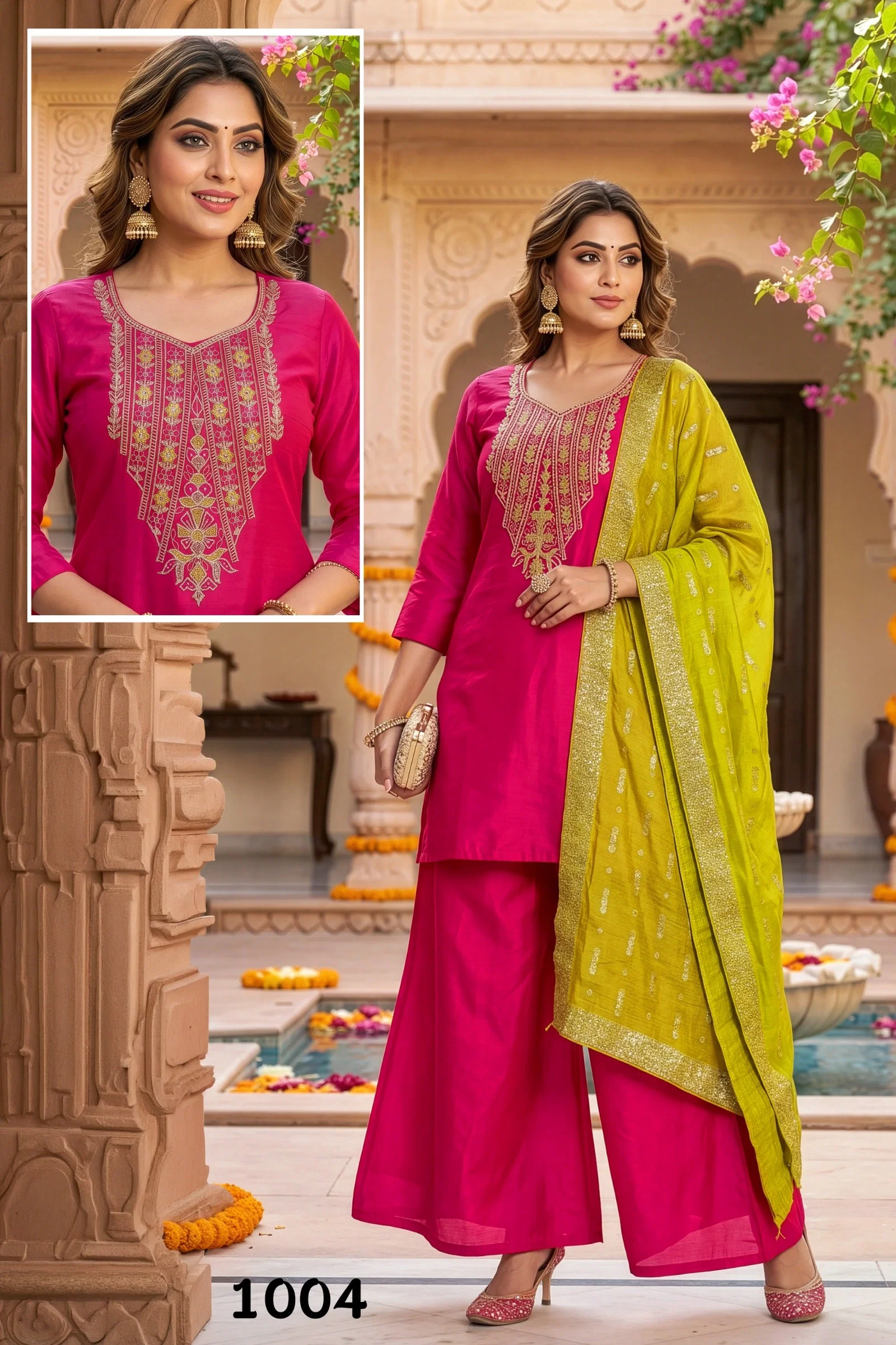 Dnp Glamour Roman Glass Top Bottom With Dupatta