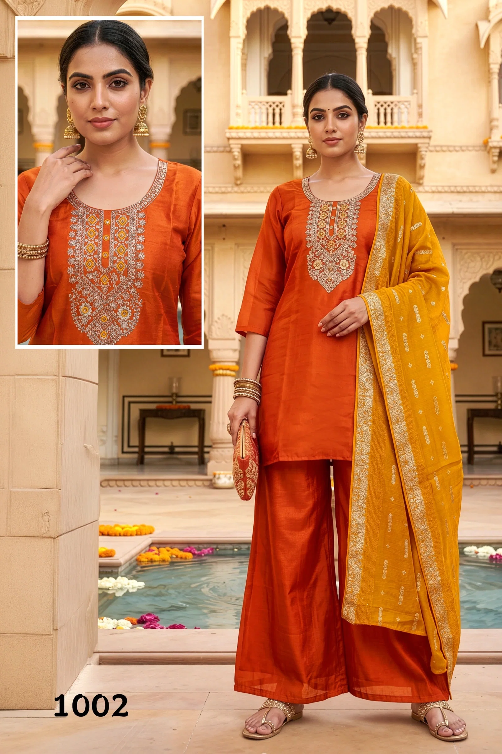 Dnp Glamour Roman Glass Top Bottom With Dupatta