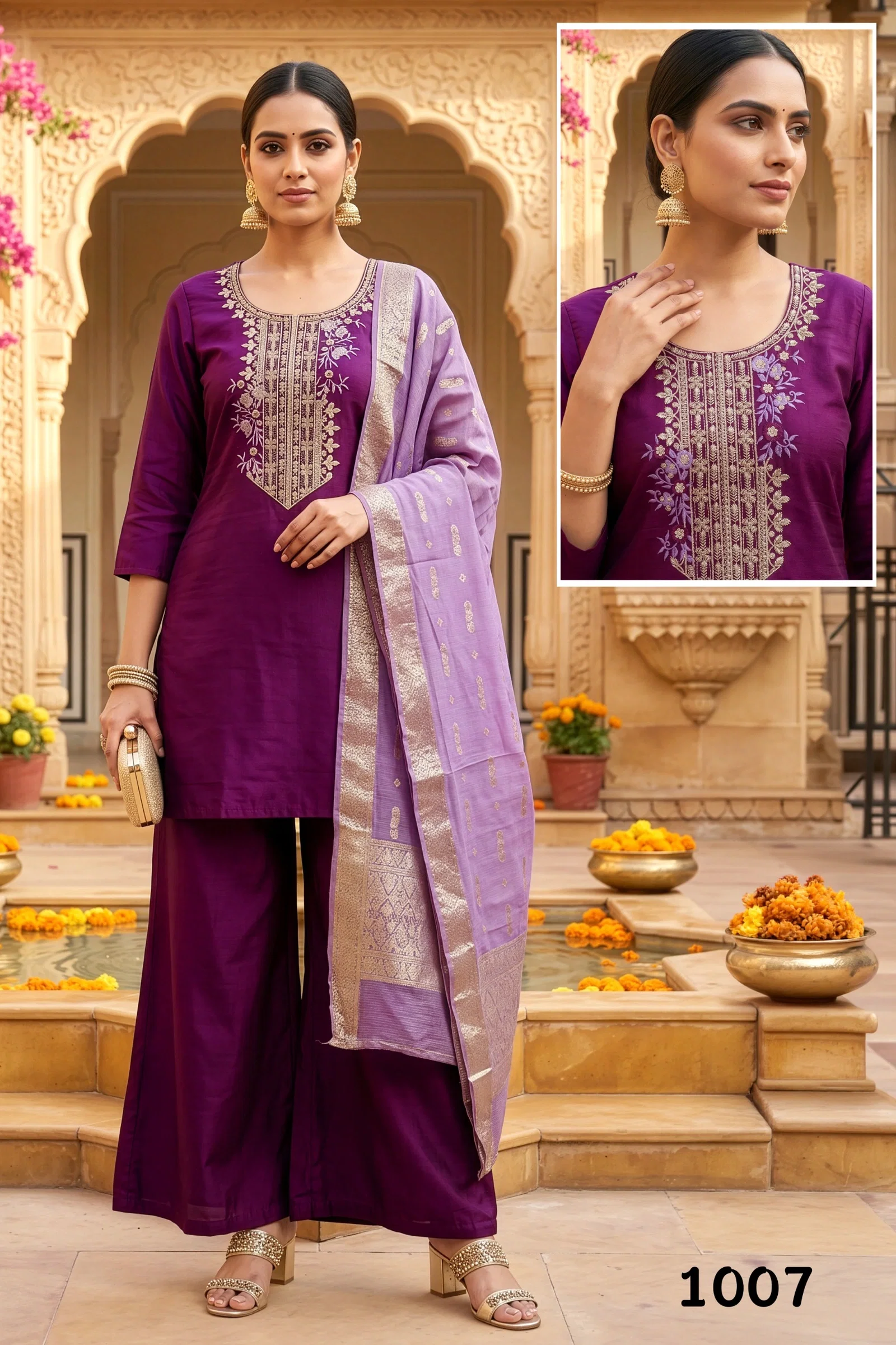 Dnp Glamour Roman Glass Top Bottom With Dupatta