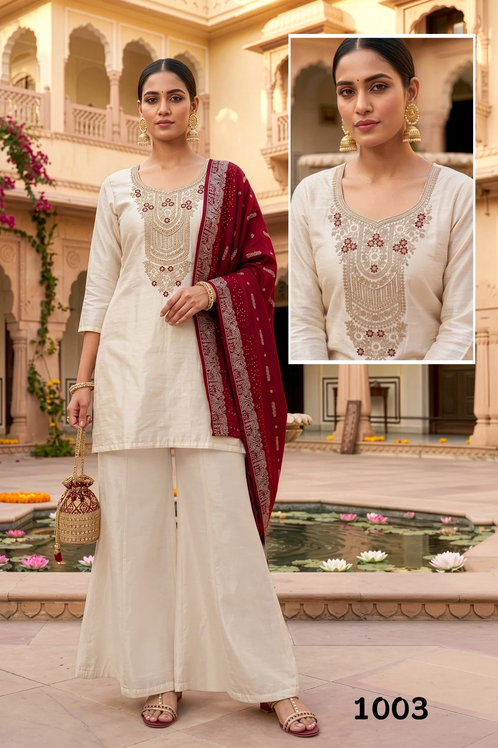 Dnp Glamour Roman Glass Top Bottom With Dupatta
