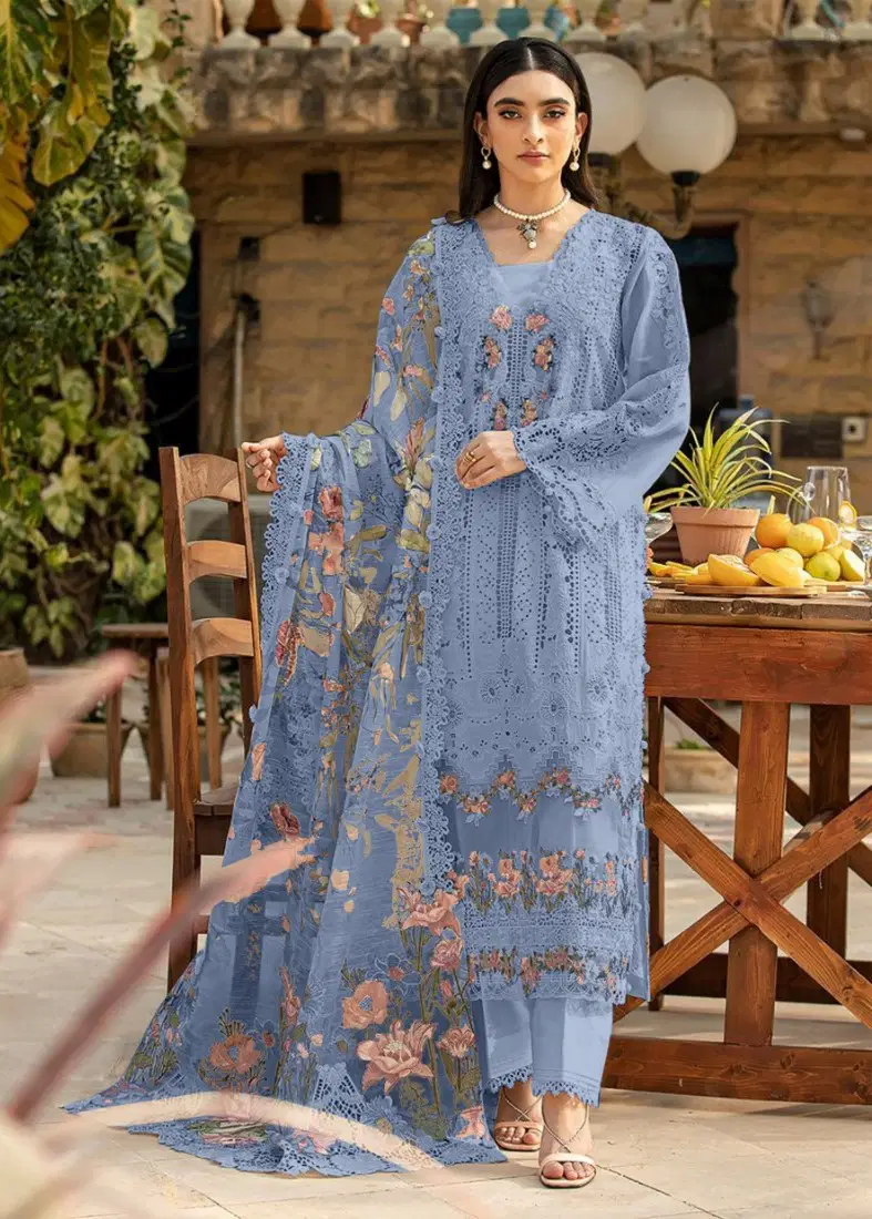 Saniya 7163 H To K Cotton With Heavy Embroidered Chikankari Work Salwar Kameez