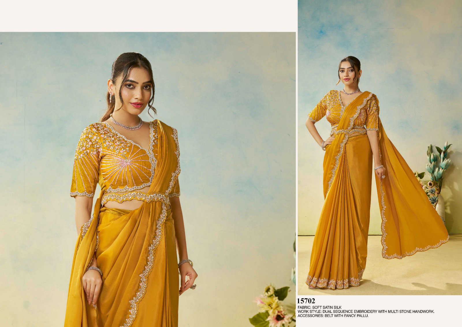 Mahotsav Mohmanthan 15700 Odyssey Satin Silk Designer Saree Collection