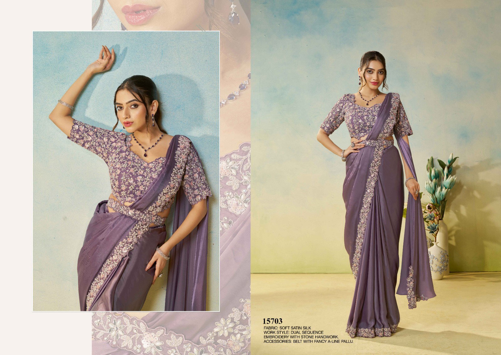 Mahotsav Mohmanthan 15700 Odyssey Satin Silk Designer Saree Collection
