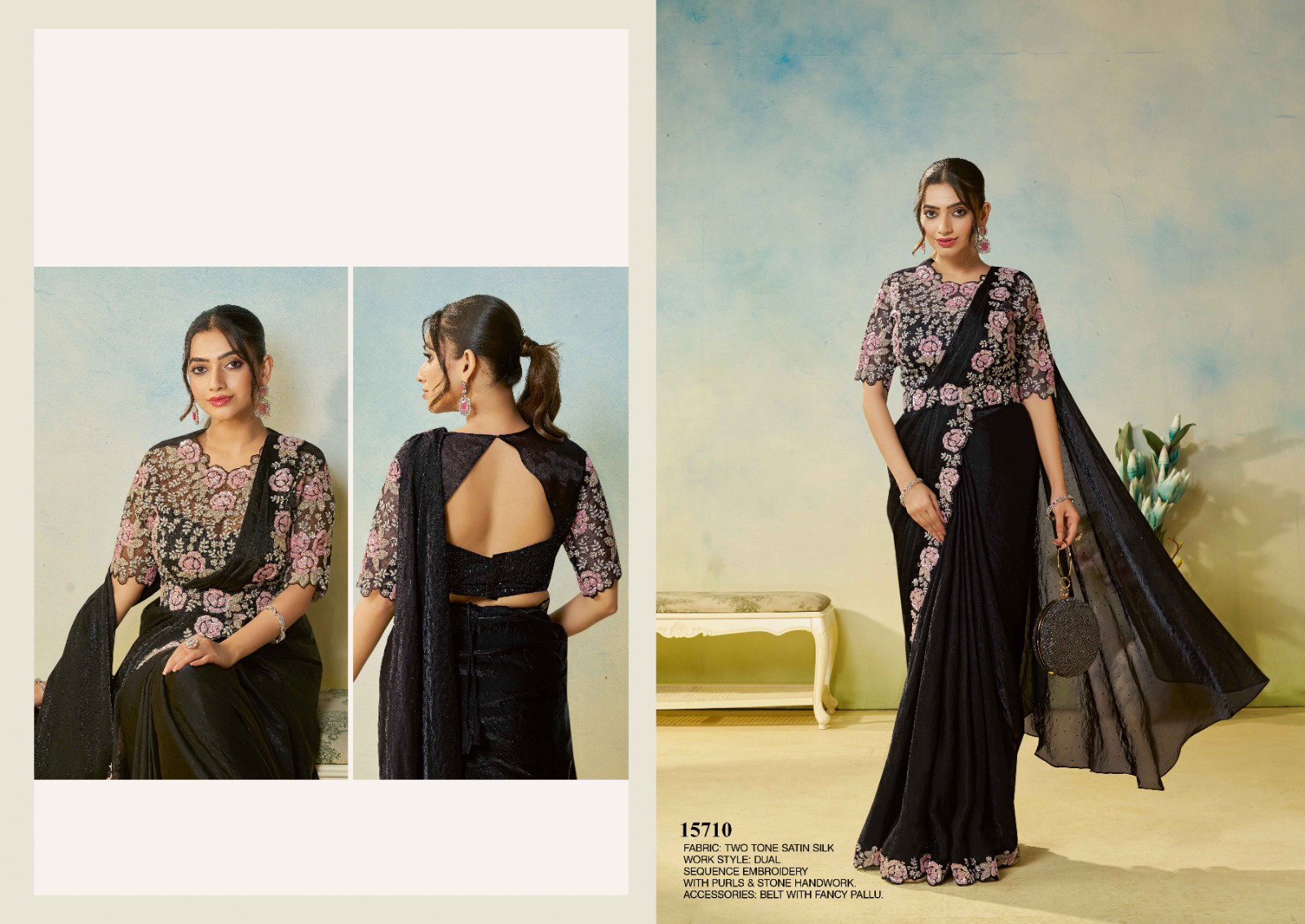 Mahotsav Mohmanthan 15700 Odyssey Satin Silk Designer Saree Collection