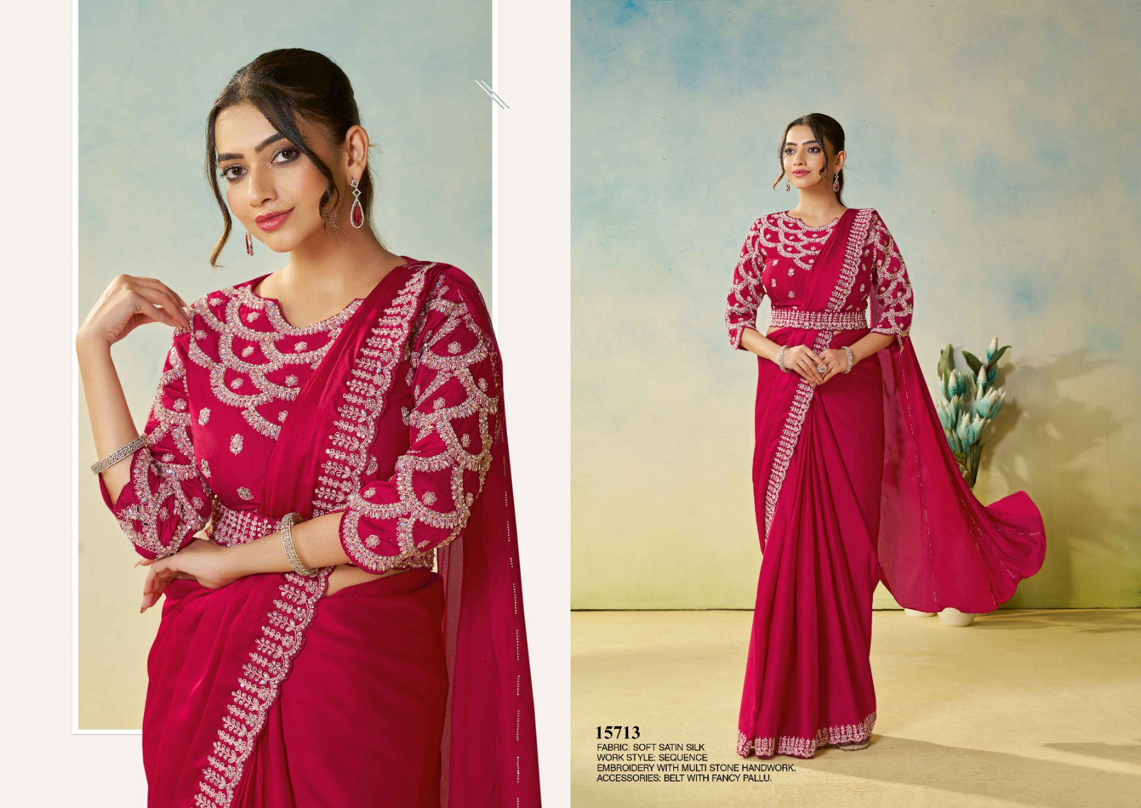 Mahotsav Mohmanthan 15700 Odyssey Satin Silk Designer Saree Collection