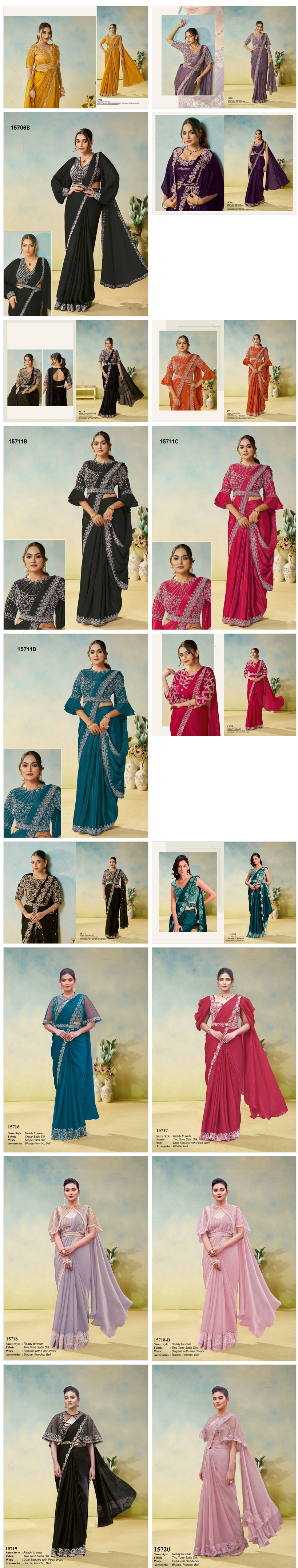 Mahotsav Mohmanthan 15700 Odyssey Satin Silk Designer Saree Collection
