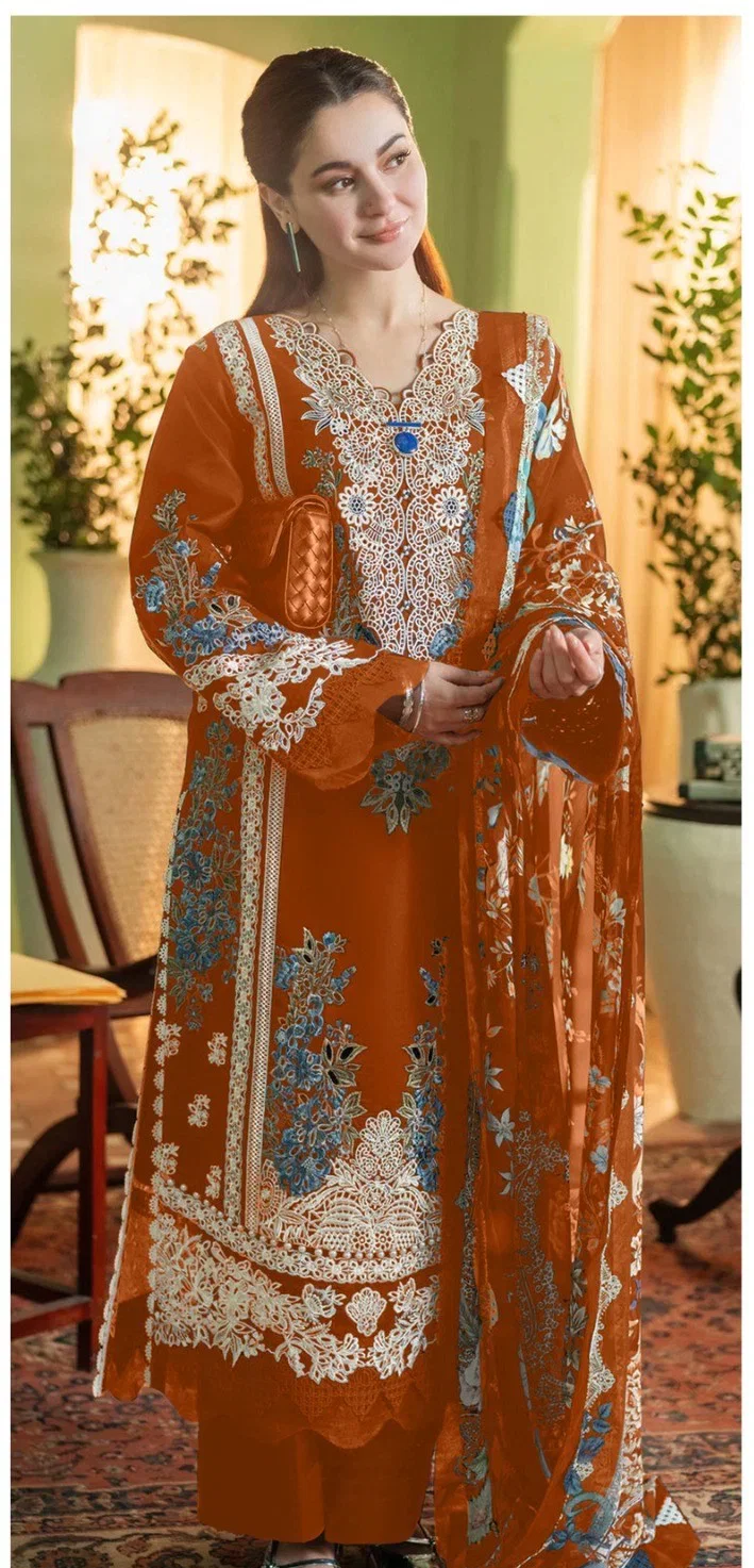 Saniya Ombre 25005 A To C Cotton Embroidered Salwar Kameez