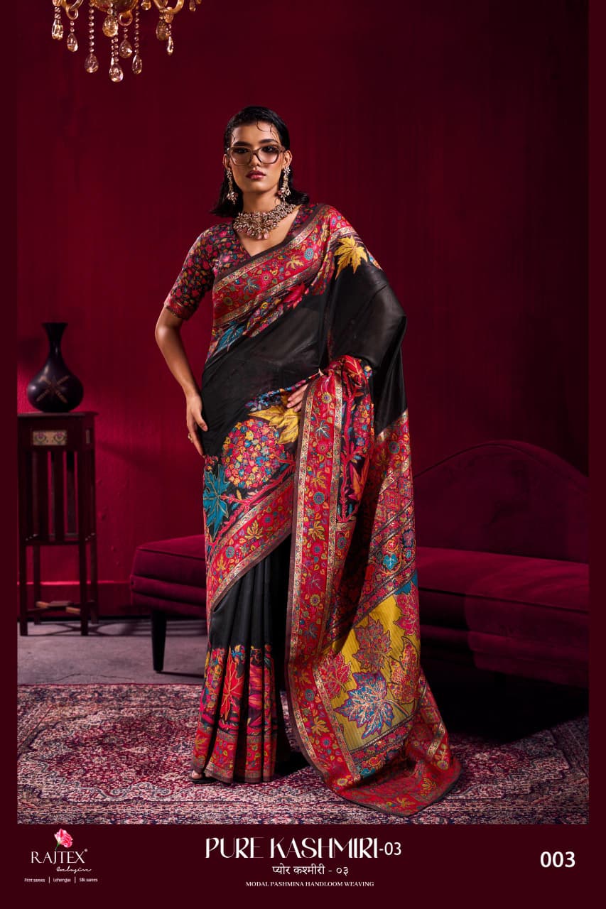 Rajtex Pure Kashmiri Vol 03 Modal Pashmina Weaving Saree Collection
