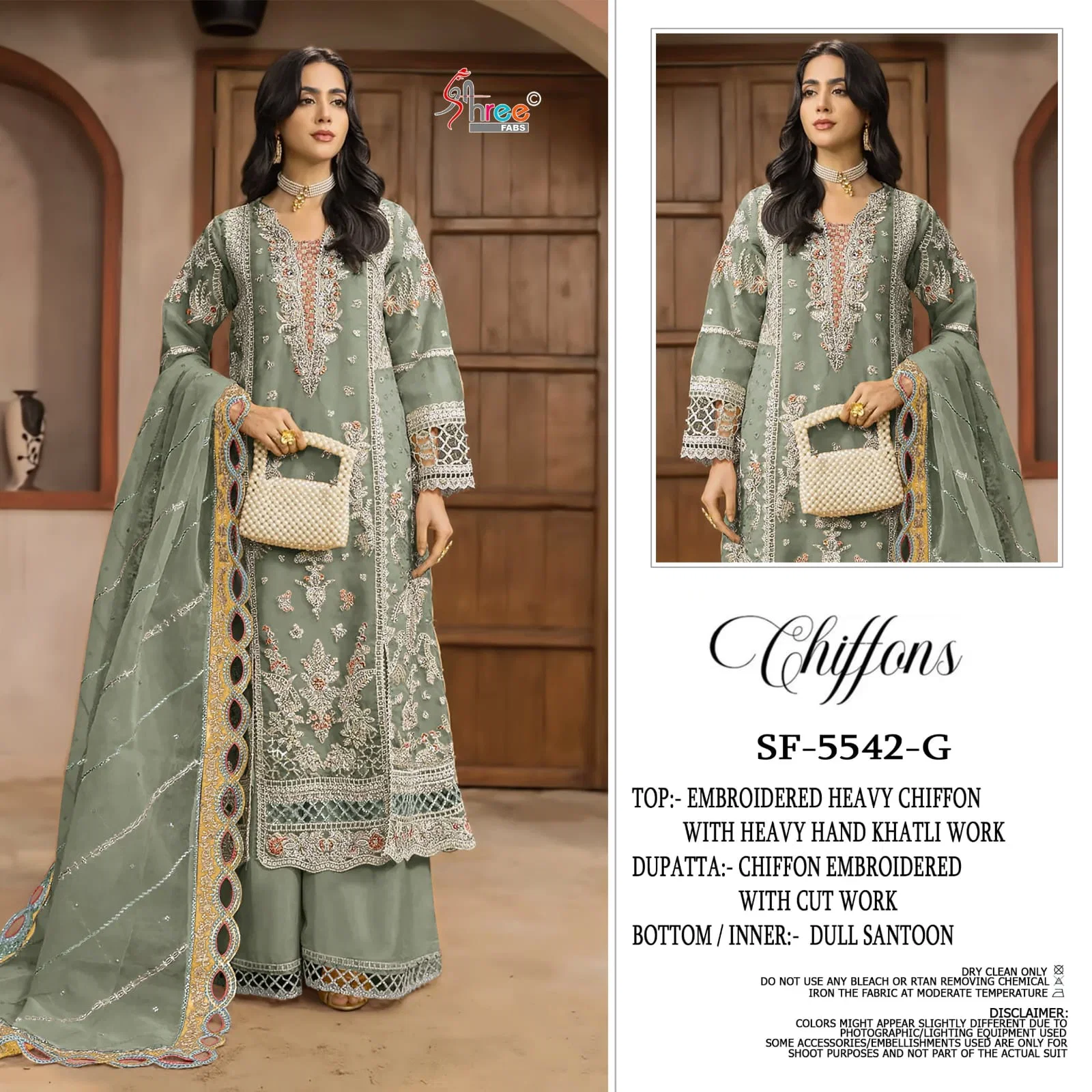 Shree Sf 5542 F To I Chiffon With Embroidery Pakistani Salwar Kameez