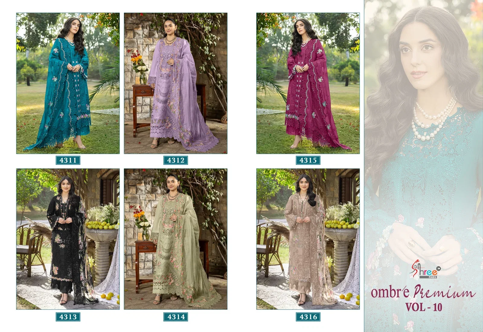Shree Ombre Premium Vol 10 Cotton Mal Dupatta Cotton Pakistani Salwar Kameez