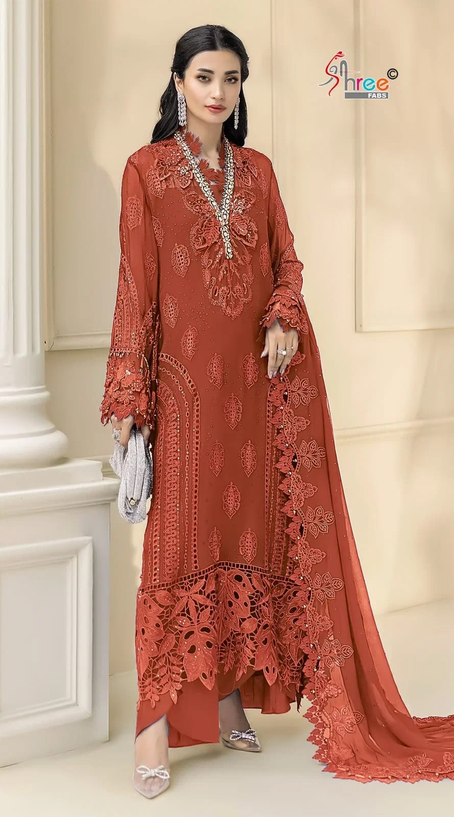 Shree Sf 5561 E To H Chiffon Embroidered Salwar Kameez Collection
