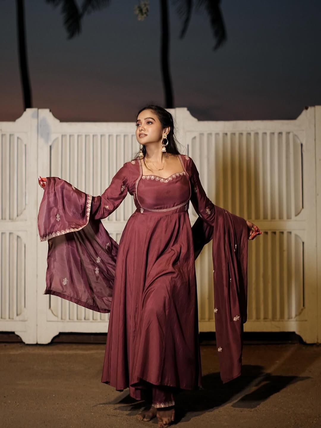 Glory KD 1605 Ho Silk Anarkali Suit Pant With Dupatta Set