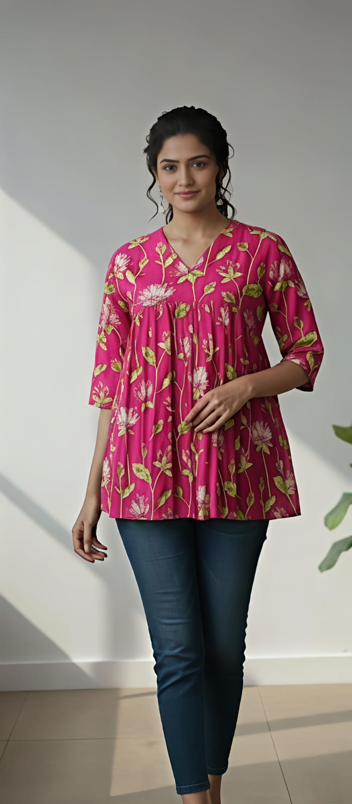 VF Raahi Cotton Floral Printed Short Top