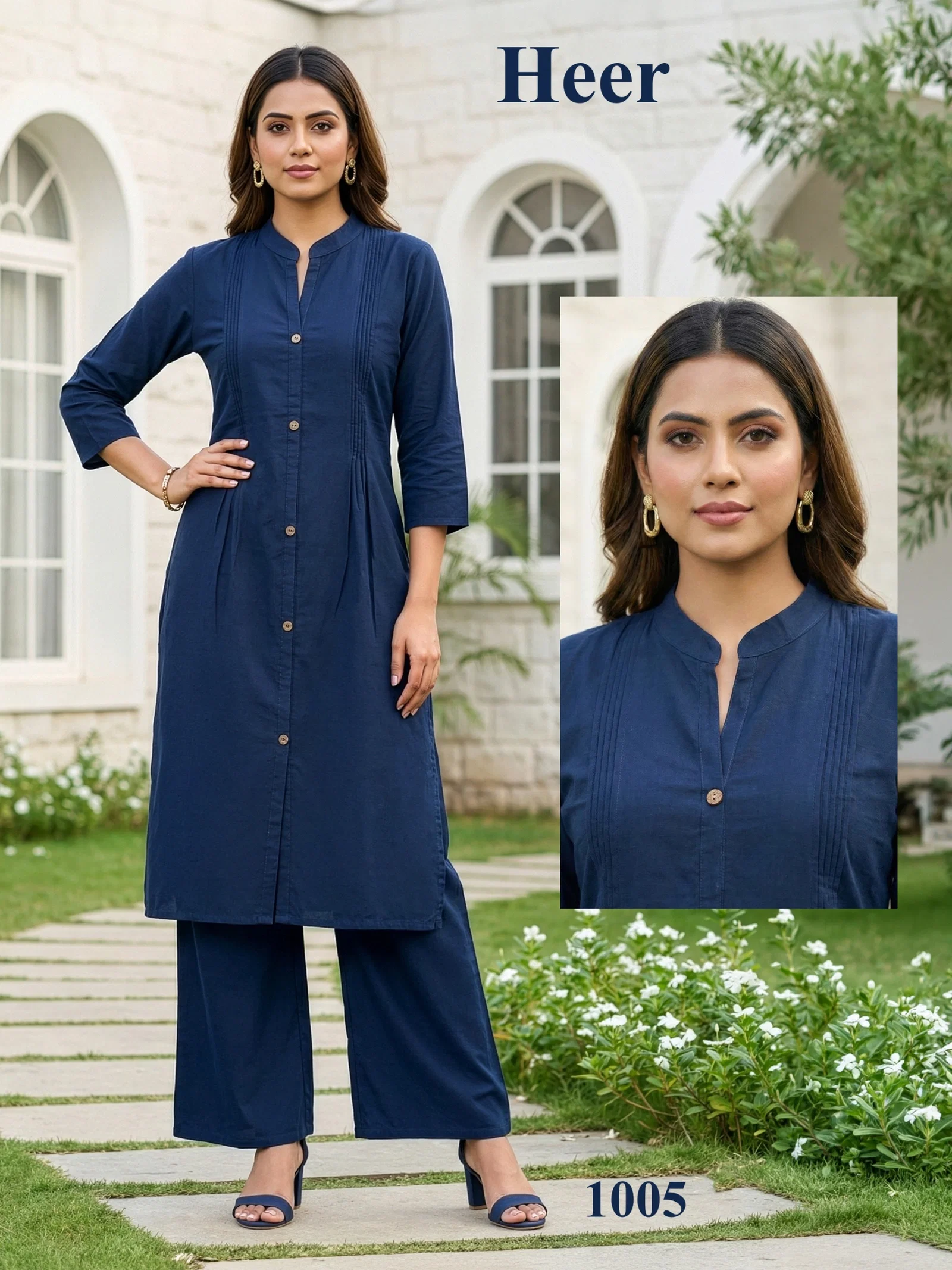 Dnp Heer Dhabu Cotton Top With Plazo Set