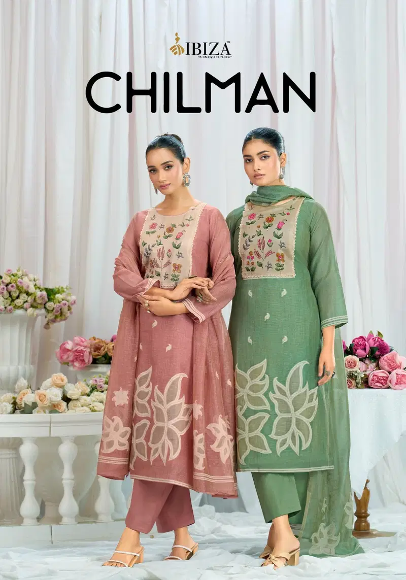Ibiza Chilman Linen Cotton Jacquard Worked Salwar Kameez Collection