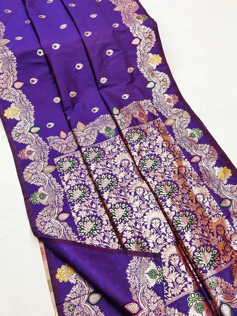 Mb 3319 Rich Banarasi Silk Gold Zari Border Saree Collection