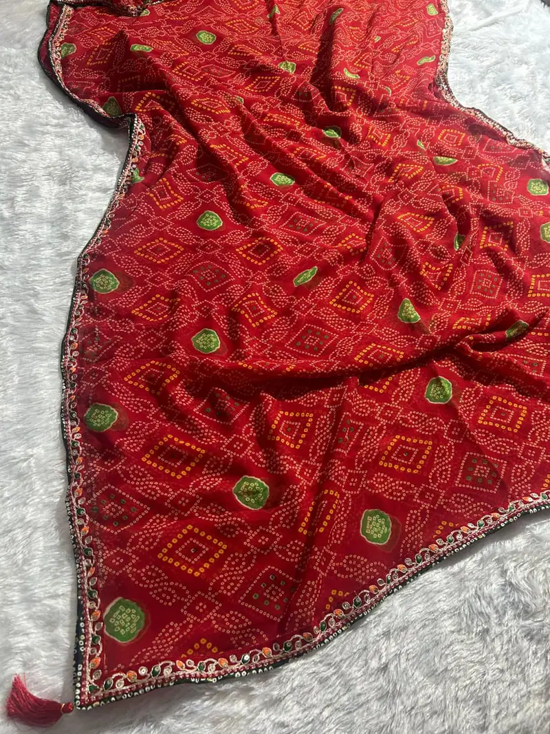 Jalnidhi Anjali Georgette Bandhani Printed Saree Collection